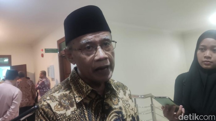 Ketum PP Muhammadiyah Haedar Nashir di Sleman, DIY, Kamis (21/3/2024).