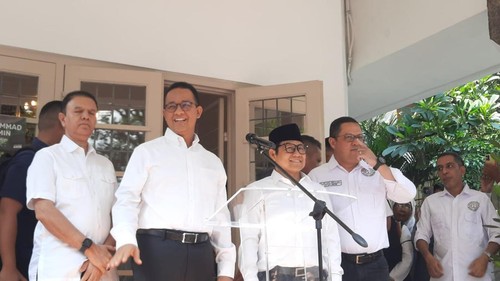 Konferensi pers Anies-Cak Imin (Annisa/detikcom)