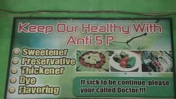 Ingat, anti 5P. Tanpa pemanis, pengawet, pengembang, pewarna dan perasa. Foto: X/nocontextwarung