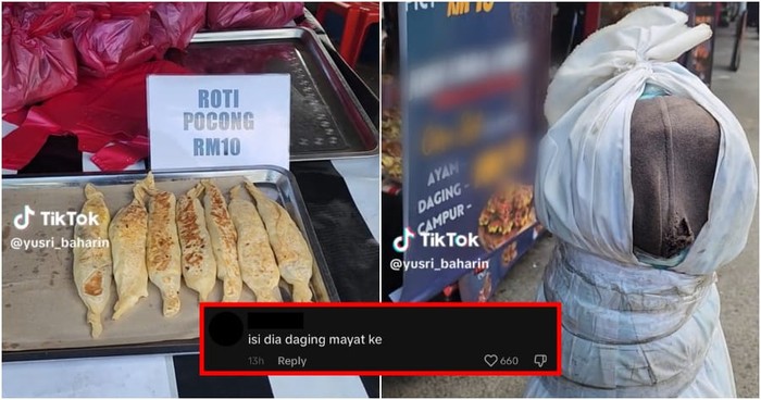 Nyeleneh! Di Bazar Ramadan Ini Ada Menu Roti Pocong Berkain Kafan