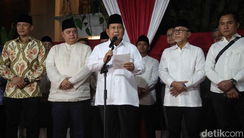 Semringah Prabowo saat Pidato Kemenangan Pilpres 2024