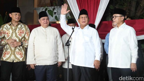 Semringah Prabowo saat Pidato Kemenangan Pilpres 2024