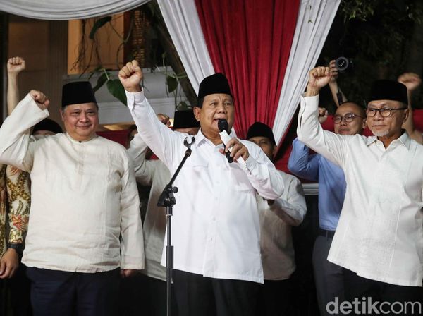 Semringah Prabowo saat Pidato Kemenangan Pilpres 2024