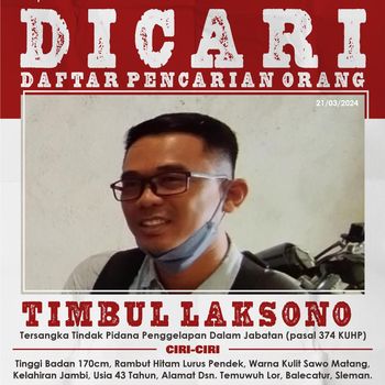 Timbul Laksono masuk DPO Polres Bantul. Foto diunggah pada Kamis (21/3/2024).