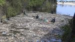 Aksi Bule Bersih-bersih Sampah di Sungai Pecatu Bali