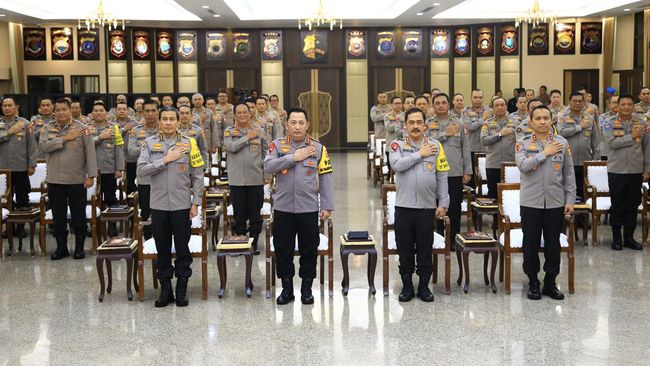 Kapolri Jenderal Listyo Sigit Prabowo membuka rapat kerja teknis (rakernis) gabungan. (Dok.Polri)