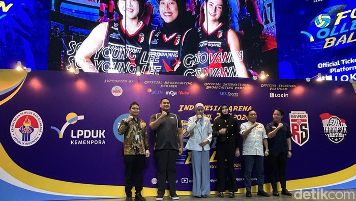 Konferensi pers jelang Red Sparks vs Indonesia All Stars