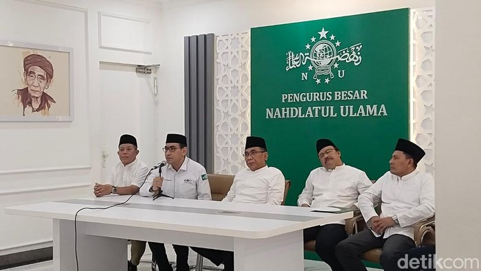 Konferensi pers PBNU (Taufiq/detikcom).