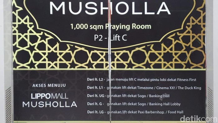 Musala Lippo Mall Puri mampung tampung 500 jemaah