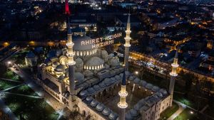 Potret Masjid Suleymaniye Turki dari Udara