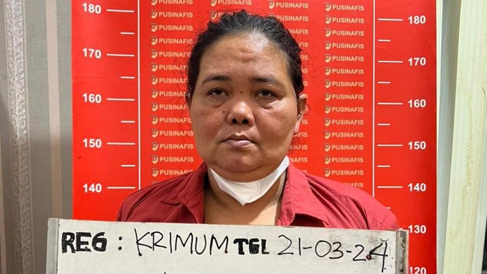 Tampang Nina Wati, IRT yang menipu warga Rp 1,3 M modus masuk polisi. (Foto: Dok Polda Sumut).