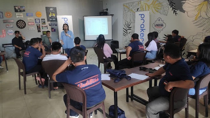 Workshop atau pelatihan secara offline yang digelar tim Prakerja di Kabupaten Kepulauan Talaud.