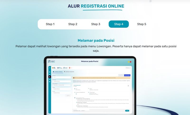 Alur registrasi online Rekrutmen Bersama BUMN 2024.