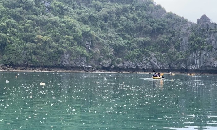 Ha Long Bay tertutup sampah
