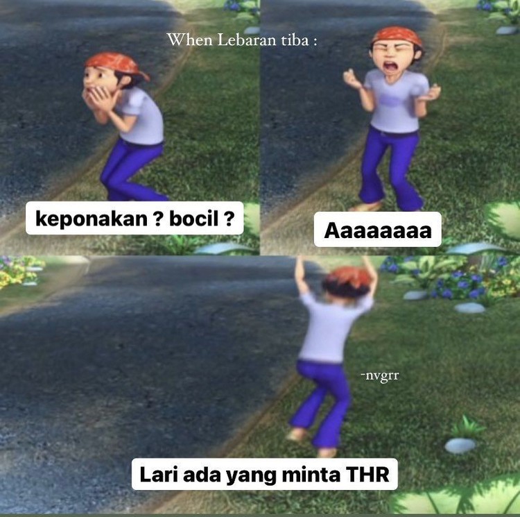 Meme Berburu THR, Siap-siap Bentar Lagi Lebaran Lika-liku berburu THR ini true banget! Siap-siap ya, sebentar lagi lebaran. Buat yang sudah kerja, yuk jangan lupa tukar uang. Buat bocil, are you ready?