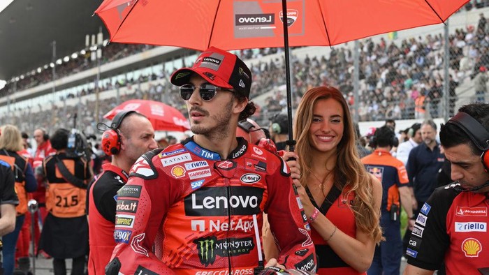 LAGOA, ALGARVE, PORTUGAL - MARCH 23:  Francesco Bagnaia of Italy and Ducati Lenovo Team prepares to start on the grid during the MotoGP Of Portugal - Sprint at Autodromo do Algarve on March 23, 2024 in Lagoa, Algarve, Portugal. (Photo by Mirco Lazzari gp/Getty Images)