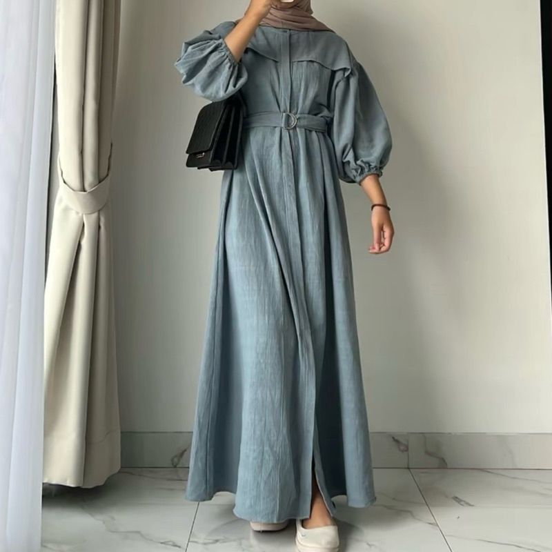 Gamis linen. (Istimewa/Shopee @Yellowfacy)