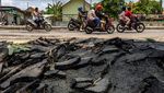 Penampakan Jalur Pantura Demak-Kudus Rusak Pascabanjir