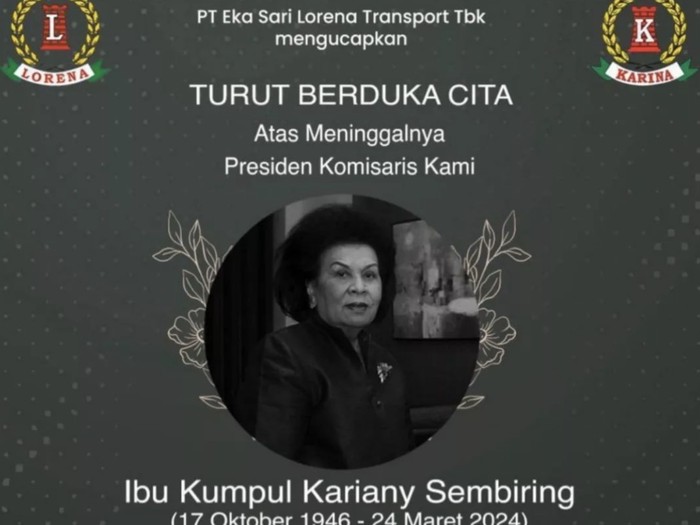 Presiden Komisaris PO Lorena meninggal dunia