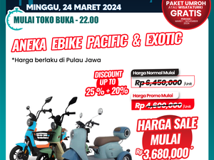 Sepeda Listrik Bertabur Diskon Jutaan di Transmart Full Day Sale