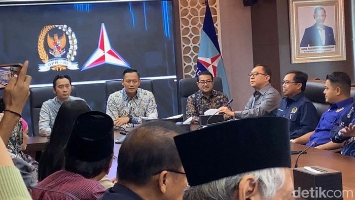 AHY di Fraksi Demokrat DPR. (Firda Cynthia Anggrainy/detikcom).