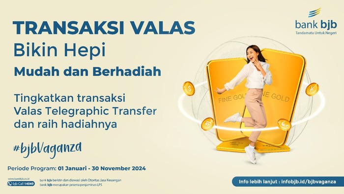 Apresiasi Nasabah, Program bjb Vaganza Dorong Peningkatan Transaksi Valas