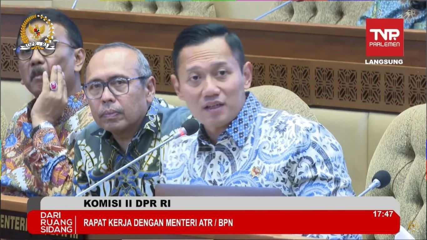 Komisi II DPR RI Menteri Agraria dan Tata Ruang/ Kepala Badan Pertanahan Nasional RI, Senin, 25 Maret 2024. [tangkapan layar Youtube Komisi II DPR]