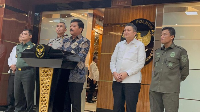 Konferensi pers di Kemenko Polhukam (Rumondang/detikcom)