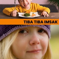 Ketika makanan sudah di depan mata terus tiba-tiba imsak. Kode untuk menggunakan skill makan tanpa dikunyah. Foto: Twitter