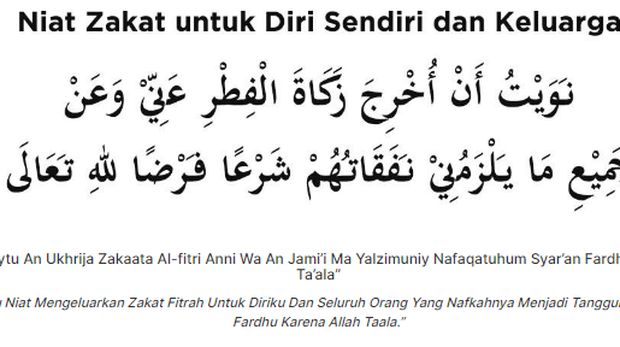 Niat zakat fitrah