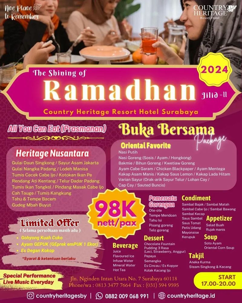 Paket bukber all you can eat di Country Heritage Hotel.