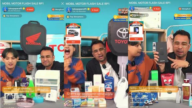 Tangkapan layar live shopping
