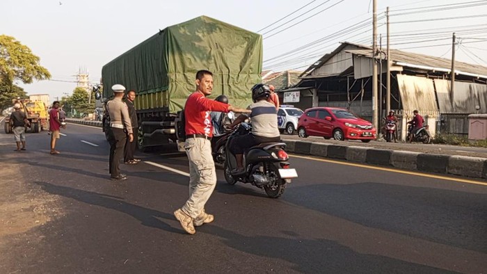 TKP kecelakaan maut pikap di Indramayu