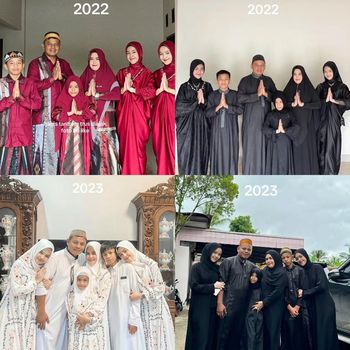 Wanita ini mengunggah foto sarimbit bersama keluarga dari tahun ke tahun, mendadak viral di media sosial