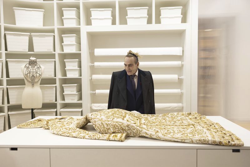 In this image provided by MUBI is fashion designer John Galliano in the documentary film, 