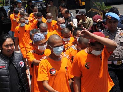 Puluhan Pengedar Narkotika Digiring di Mapolres Bogor