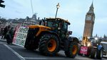 Puluhan Traktor Konvoi di Parlemen Inggris Protes Impor Pangan