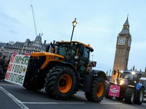 Puluhan Traktor Konvoi di Parlemen Inggris Protes Impor Pangan
