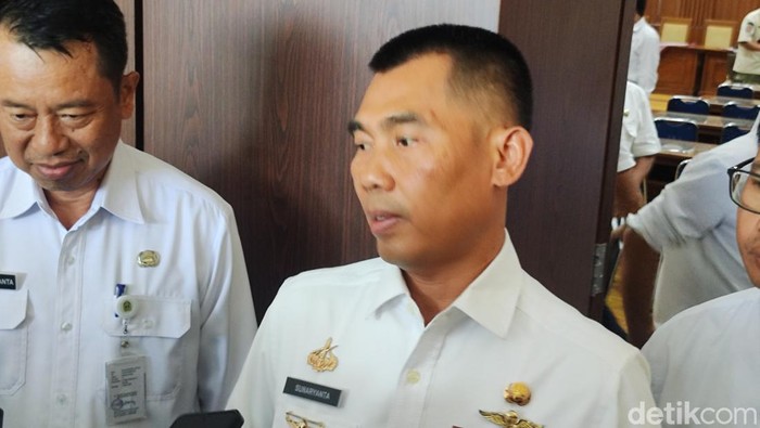 Bupati Gunungkidul Sunaryanta di kantor Pemkab Gunungkidul, Rabu (27/3/2024).