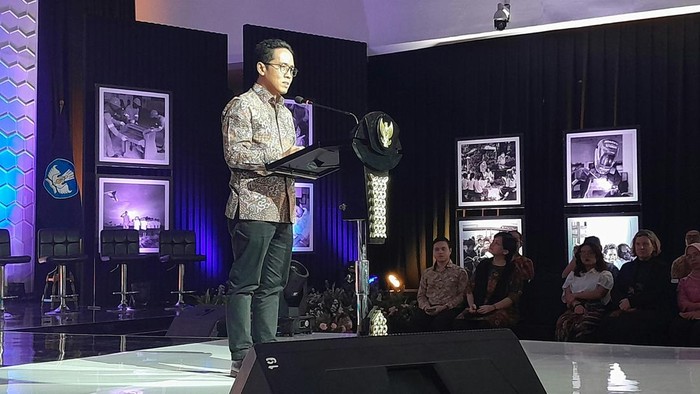 epala Badan Standar, Kurikulum, dan Asesmen Pendidikan (BSKAP) Kemendikbudristek Anindito Aditomo  dalam konferensi pers kurikulum untuk jenjang PAUD, pendidikan dasar, dan pendidikan menengah di Gedung A Kemendikbudristek, Jakarta, Rabu (27/3/2024).
