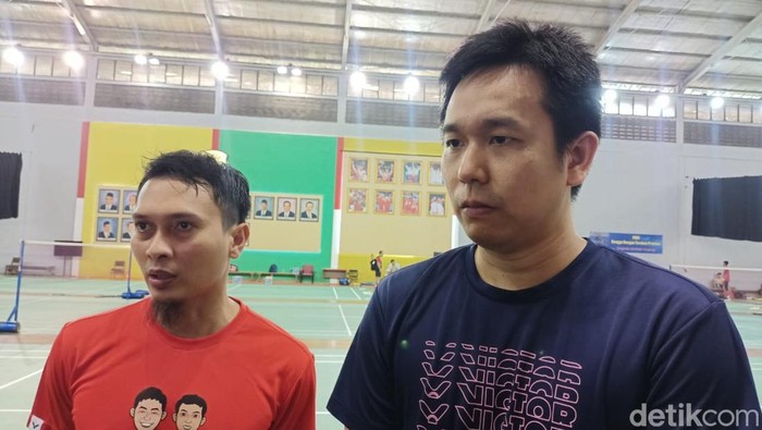 Pebulutangkis ganda putra Indonesia Hendra Setiawan/Mohammad Ahsan di Pelatnas PBSI, Cipayung.