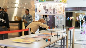 Pameran Sampul Manusia juga mau ngusik para pengunjung agar menelisik lagi isu Artificial Intellegence (AI). Apakah lawan atau kawan ya? Foto: Courtesy of Muhammad Gilang Surya/ Gramedia