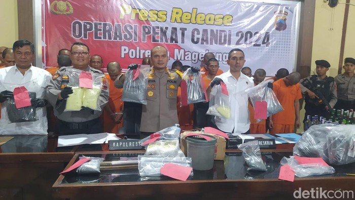 Polresta Magelang jumpa pers kasus petasan, Rabu (27/3/2024).