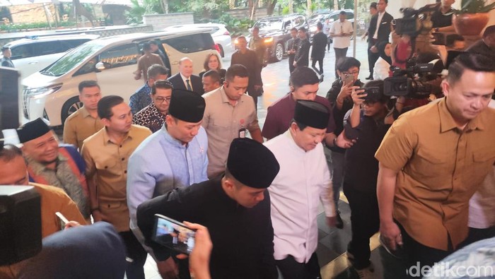 Prabowo Subianto dan AHY. (Matius Alfons/detikcom).