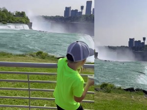 Keluarga Ini Terkejut Saat Lihat Pemandangan di Air Terjun Niagara