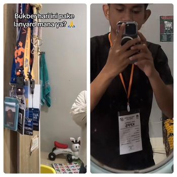 Unggahan pria yang pamer lanyard sebagai anggota KPPS, bikin ngakak.