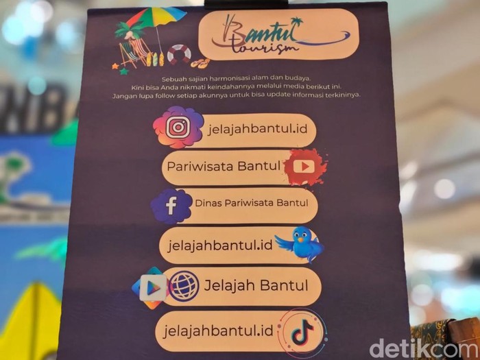 Daftar media sosial resmi Dinas Pariwisata Bantul.