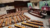 Rapat paripurna digelar di gedung Nusantara II kompleks MPR/DPR/DPD RI, Senayan, Jakarta, Kamis (28/3/2024).