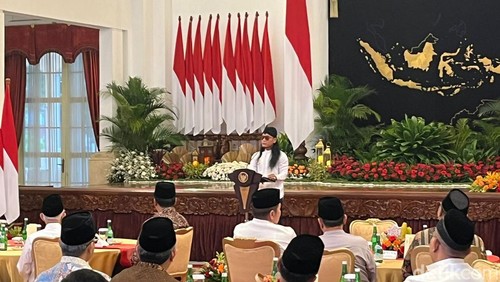 Gus Miftah menghadiri buka bersama kabinet di Istana Negara, Jakarta (Eva/detikcom)