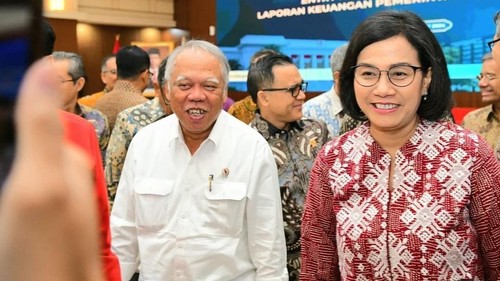 Menkeu Sri Mulyani dan Menteri PUPR Basuki Hadimuljono